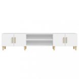 fehér, rétegelt fa TV-szekrény 180 x 31,5 x 40 cm