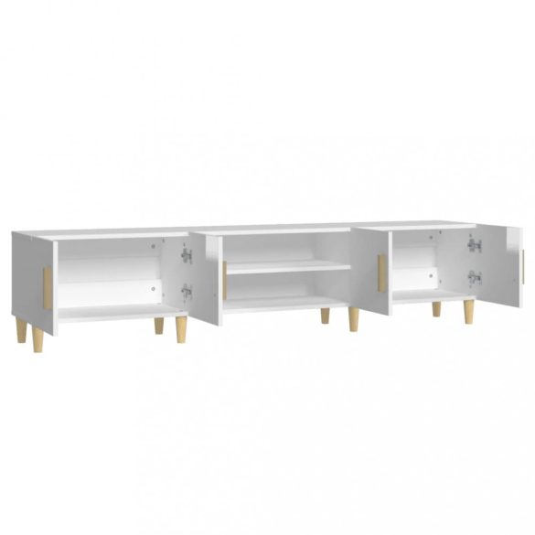 magasfényű fehér szerelt fa TV-szekrény 180 x 31,5 x 40 cm