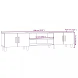 betonszürke szerelt fa TV-szekrény 180x31,5x40 cm
