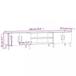fehér, rétegelt fa TV-szekrény 180 x 31,5 x 40 cm