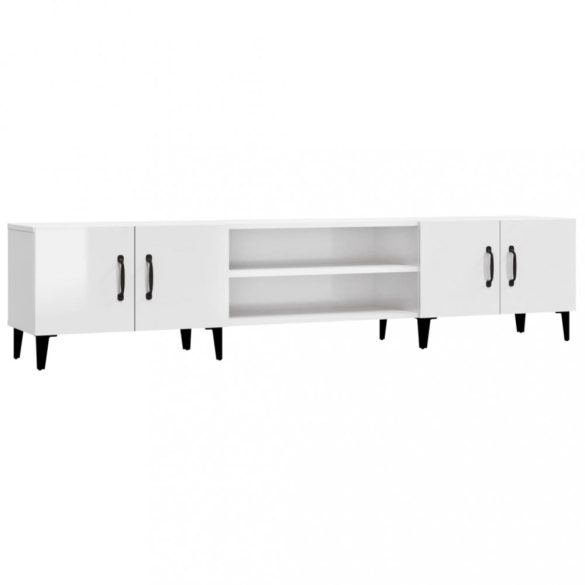 magasfényű fehér szerelt fa TV-szekrény 180 x 31,5 x 40 cm
