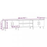 magasfényű fehér szerelt fa TV-szekrény 180 x 31,5 x 40 cm