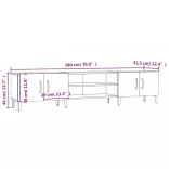 betonszürke szerelt fa TV-szekrény 180x31,5x40 cm