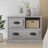 szürke sonoma színű éjjeliszekrény 60x39x45 cm