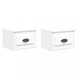 2 db fehér falra szerelhető éjjeliszekrény 41,5x36x28 cm