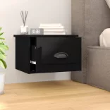 fekete falra szerelhető éjjeliszekrény 41,5x36x28 cm