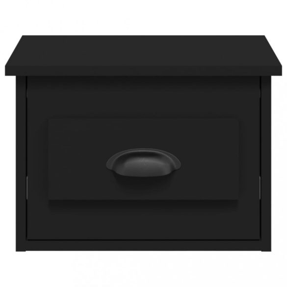 2 db fekete falra szerelhető éjjeliszekrény 41,5x36x28 cm