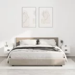 2 db magasfényű fehér fali éjjeliszekrény 41,5 x 36 x 28 cm