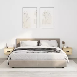   2 db sonoma tölgy falra szerelhető éjjeliszekrény 41,5x36x28 cm