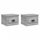 2 db szürke sonoma falra szerelhető éjjeliszekrény 41,5x36x28cm