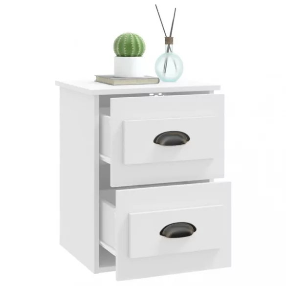 2 db fehér falra szerelhető éjjeliszekrény 41,5x36x53 cm