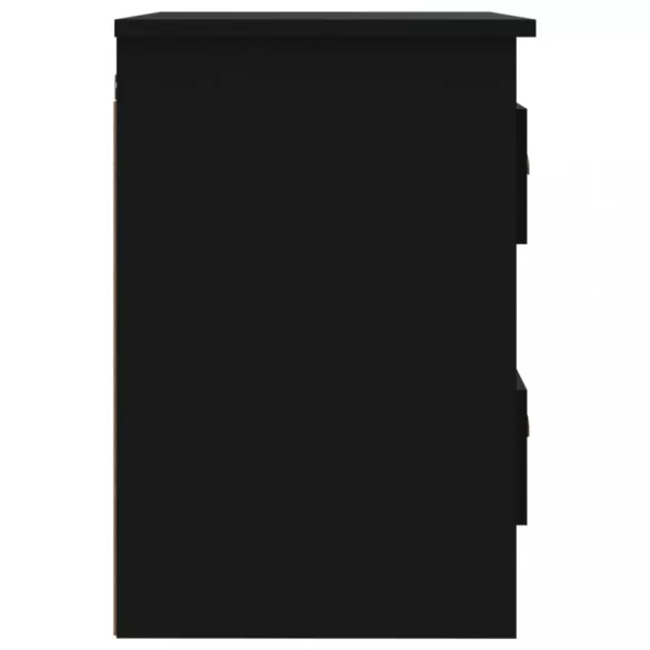 2 db fekete falra szerelhető éjjeliszekrény 41,5x36x53 cm