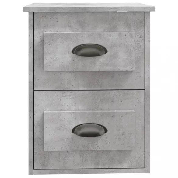 2 db betonszürke falra szerelhető éjjeliszekrény 41,5x36x53 cm