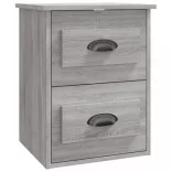 2 db szürke sonoma falra szerelhető éjjeliszekrény 41,5x36x53cm