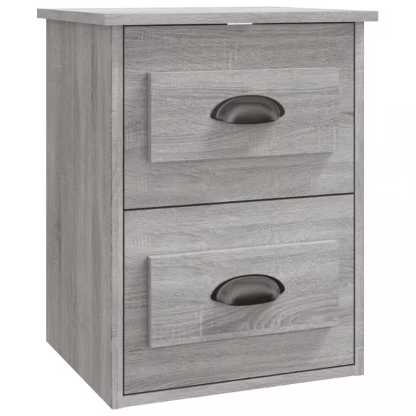 2 db szürke sonoma falra szerelhető éjjeliszekrény 41,5x36x53cm