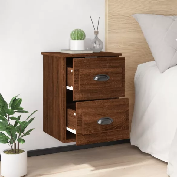 barna tölgyszínű falra szerelhető éjjeliszekrény 41,5x36x53 cm