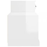 magasfényű fehér szerelt fa cipőszekrény 100x42x60 cm