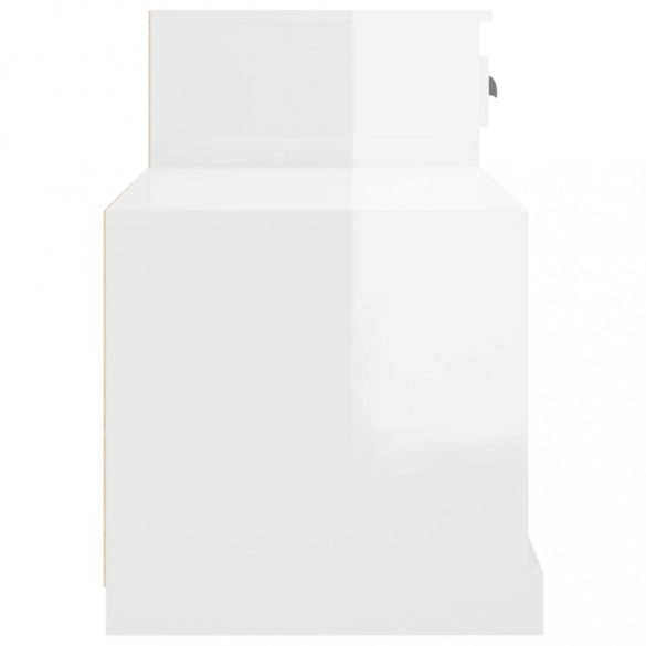 magasfényű fehér szerelt fa cipőszekrény 100x42x60 cm