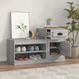 szürke sonoma színű szerelt fa cipősszekrény 100x42x60 cm