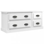 magasfényű fehér szerelt fa TV-szekrény 100 x 35,5 x 45 cm