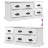 magasfényű fehér szerelt fa TV-szekrény 100 x 35,5 x 45 cm