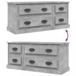 betonszürke szerelt fa TV-szekrény 100 x 35,5 x 45 cm