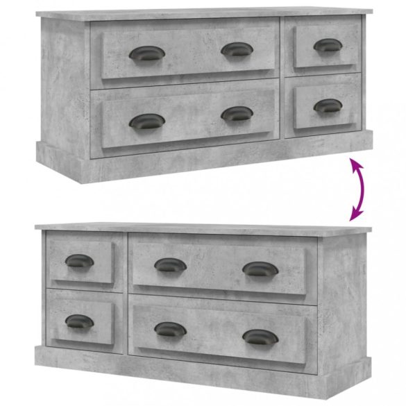 betonszürke szerelt fa TV-szekrény 100 x 35,5 x 45 cm