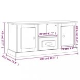betonszürke szerelt fa TV-szekrény 100 x 35,5 x 45 cm