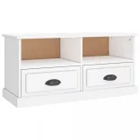 fehér magasfényű szerelt fa TV-szekrény 93x35,5x45 cm