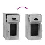 betonszürke szerelt fa kisszekrény fiókkal 40 x 50 x 75 cm