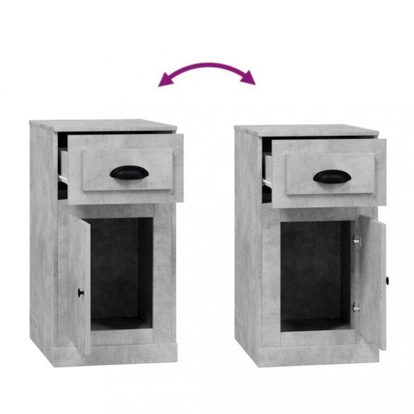 betonszürke szerelt fa kisszekrény fiókkal 40 x 50 x 75 cm