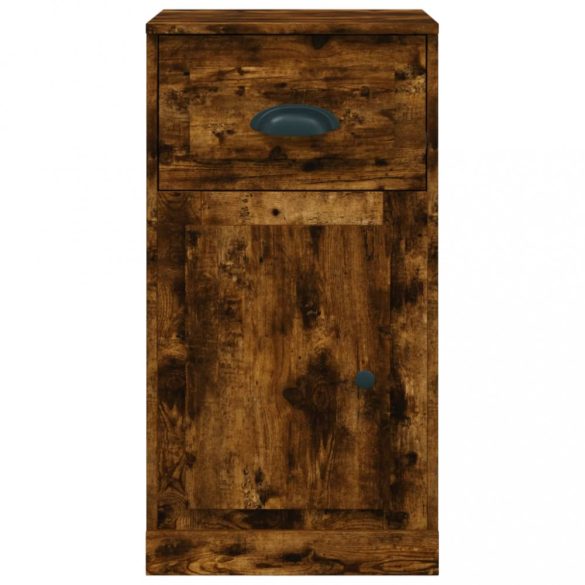 füstös tölgy színű szerelt fa kisszekrény fiókkal 40x50x75 cm