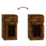 füstös tölgy színű szerelt fa kisszekrény fiókkal 40x50x75 cm