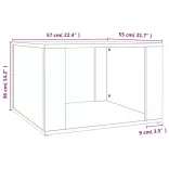 fekete szerelt fa éjjeliszekrény 57 x 55 x 36 cm