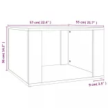 szürke sonoma színű szerelt fa éjjeliszekrény 57 x 55 x 36 cm