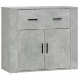betonszürke szerelt fa tálalószekrény 80x33x70 cm