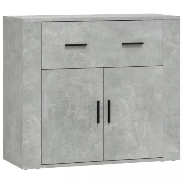 betonszürke szerelt fa tálalószekrény 80x33x70 cm