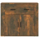 füstös tölgy színű szerelt fa tálalószekrény 80x33x70 cm