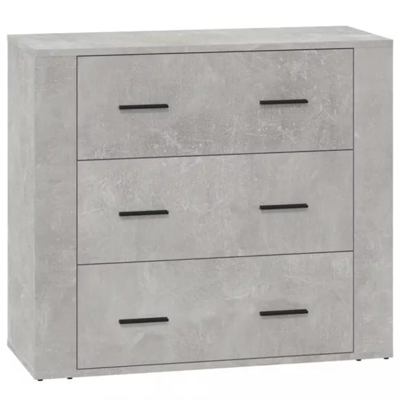 betonszürke szerelt fa tálalószekrény 80x33x70 cm