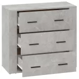 betonszürke szerelt fa tálalószekrény 80x33x70 cm