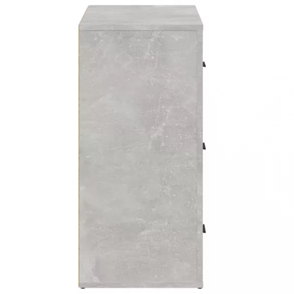 betonszürke szerelt fa tálalószekrény 80x33x70 cm