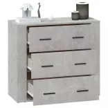 betonszürke szerelt fa tálalószekrény 80x33x70 cm