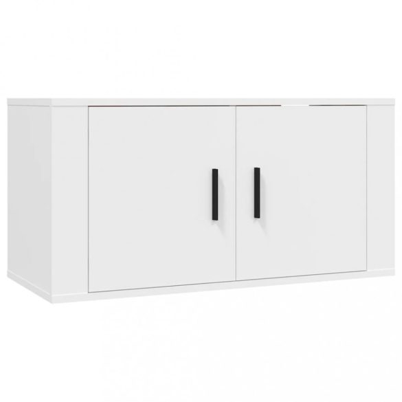 magasfényű fehér fali TV-szekrény 80x34,5x40 cm