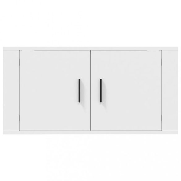 magasfényű fehér fali TV-szekrény 80x34,5x40 cm