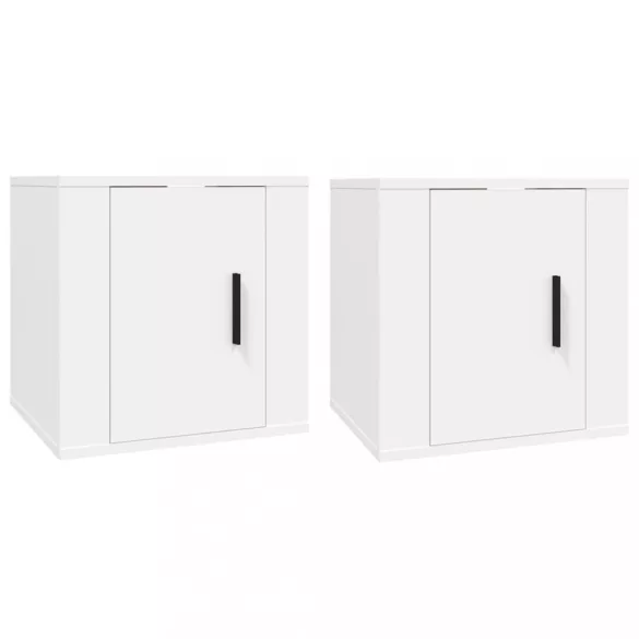 2 db fehér falra szerelhető TV-szekrény 40 x 34,5 x 40 cm