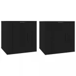2 db fekete falra szerelhető TV-szekrény 40 x 34,5 x 40 cm