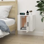 magasfényű fehér fali TV-szekrény 40 x 34,5 x 40 cm