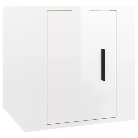 2 db magasfényű fehér fali TV-szekrény 40 x 34,5 x 40 cm