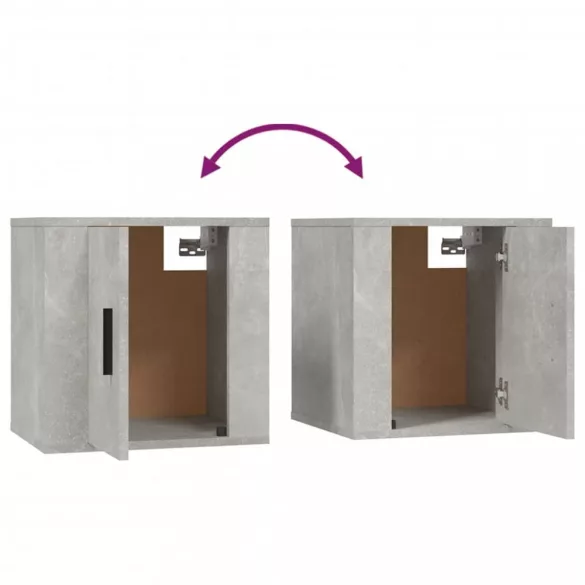 2 db betonszürke fali TV-szekrény 40x34,5x40 cm