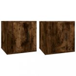 2 db füstös tölgy falra szerelhető TV-szekrény 40x34,5x40 cm
